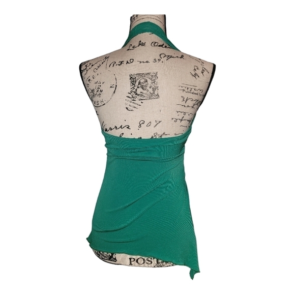 GREEN Women's Fit & Flare Green Halter Top Size Small - Picture 2 of 3